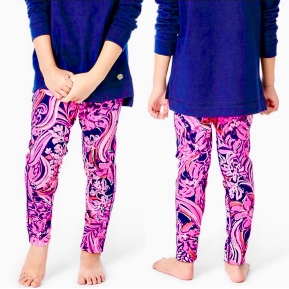 Lilly Pulitzer Mini Weekender Legging, Navy Flirty Fins and Feathers, XL